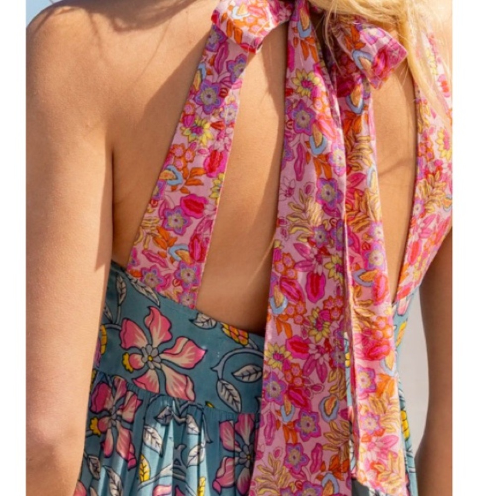 Natural Life Floral Dress with Pink and Blue
